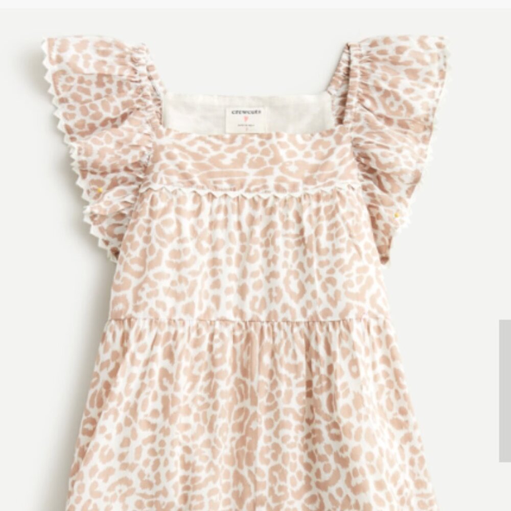 J.CREW CUTS GIRLS 3 TIER ANIMAL PRINT FLOWY LIGHT WEIGHT DRESS LINED SIZE 10
